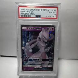 Pokemon TCG Mewtwo GX 31/68 Hidden Fates Holo Ultra Rare PSA 10 2019 - Image 1