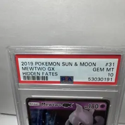 Pokemon TCG Mewtwo GX 31/68 Hidden Fates Holo Ultra Rare PSA 10 2019 - Image 2