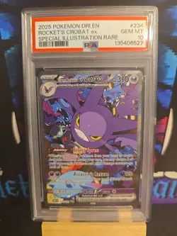 Pokemon TCG Team Rockets Crobat EX 234/182 Destined Rivals PSA 10 - Image 1
