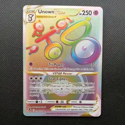Pokemon TCG Unown Vstar 199/195 Rare Silver Tempest - Image 1