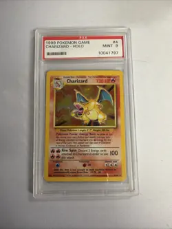 1999 POKEMON BASE SET UNLIMITED #4 CHARIZARD-HOLO PSA 9 Flip Type 2 OG Slab - Image 1