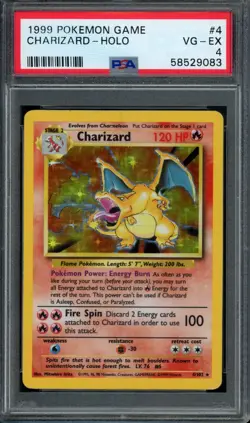 Pokemon Charizard Holo 1999 Base Set Unlimited #4 PSA 2 GOOD - Image 1