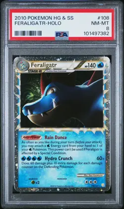 2010 POKEMON HEARTGOLD & SOULSILVER #108 FERALIGATR-HOLO PSA 8 - Image 1