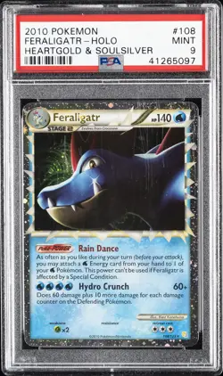 2010 POKEMON HEARTGOLD & SOULSILVER #108 FERALIGATR-HOLO PSA 9 - Image 1
