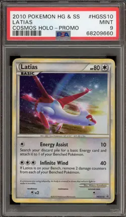 Pokemon Latias HeartGold & SoulSilver Black Star Cosmos Holo Promo HGSS10 PSA 9 - Image 1