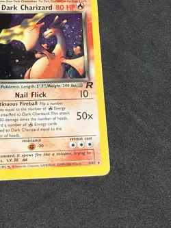 Pokemon TCG Dark Charizard 4/82 Holo Rare Card Team Rocket HP Swirl 🌀 - Image 5
