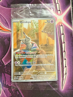 Pokemon Card - Mimikyu SVP 075 (Full Art ) Paldean Fates Black Star Promo SEALED - Image 1