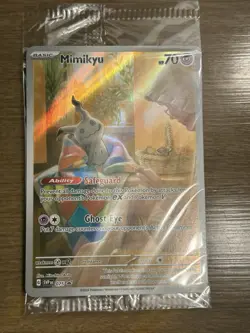 Pokemon Card - Mimikyu SVP 075 (Full Art ) Paldean Fates Black Star Promo SEALED - Image 2