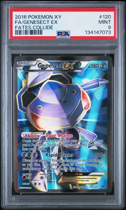2016 Pokemon XY Fates Collide Full Art Genesect EX 120/124 #120 PSA 9 - Image 1