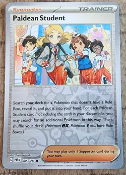 Paldean Student Reverse Holo 2024 PALDEAN FATES Pokemon TCG Card 085/091 - Image 1