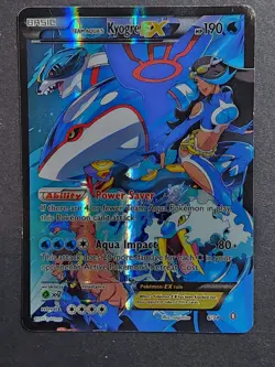 Team Aqua's Kyogre EX 6/34 Double Crisis Holo Full Art Pokemon TCG - Image 3