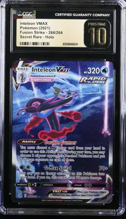 Inteleon VMAX (Alternate Art) 266/264 Pokemon Fusion Strike 2021 CGC Pristine 10 - Image 1