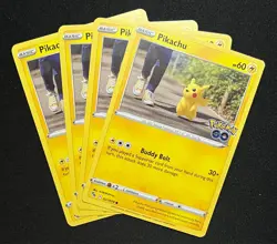 x4 Pikachu 027/078 Pokemon 2022 Pokemon GO NM/M - Image 1