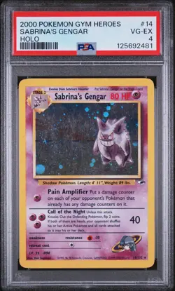 Sabrina's Gengar #14/132 Pokemon Gym Heroes PSA 4 - Image 1