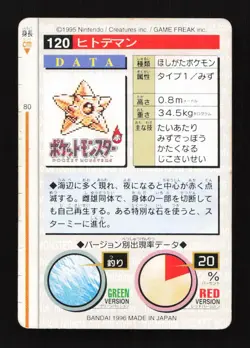 Staryu No. 120 Carddass Red Monsters Collection 1996 Pokemon Japanese - Image 2
