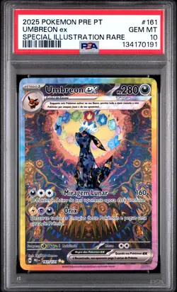 2025 POKEMON PORTUGUESE PRE PT-PRISMATIC EVOLUTIONS #161 UMBREON EX PSA 10 - Image 1