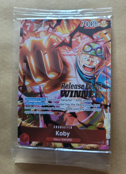 ONE PIECE CARD - KOBY - OP12 RELEASE EVENT WINNER - P-092 - SEALED - Image 1