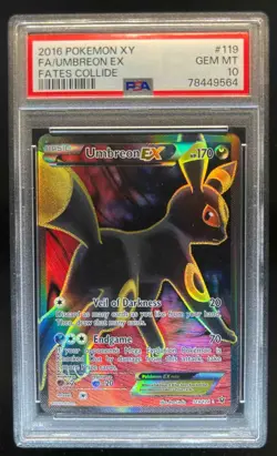 2016 Pokemon XY Fates Collide Umbreon EX Full Art #119/124 PSA 10 - Image 1