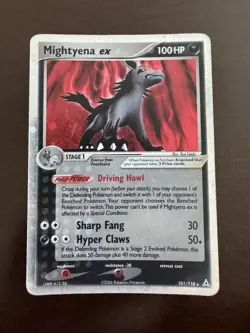 Pokemon TCG Mightyena EX Ultra Rare Holon Phantoms Card 101/110 2006 - Image 3