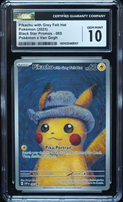 Pikachu with Grey Felt Hat 085 CGC 10 Van Gogh Promo Pokemon Card - Image 1