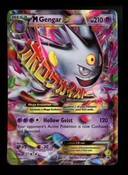 M Gengar EX XY166 Black Star Promo 2016 Holo Rare SHINY Pokemon Card TCG - Image 1