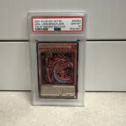 Yu-Gi-Oh Uria, Lord of Searing Flames Secret Rare Card MP21-EN252 PSA 10 - Image 1