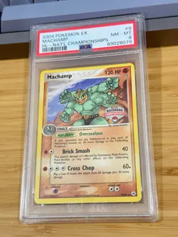 2004 Pokemon Ex HL Hidden Legends National Championships 9 Machamp PSA 8 NM-MT - Image 3