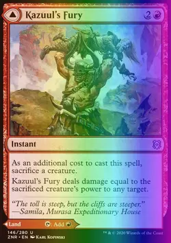 MTG Magic the Gathering Kazuul's Fury (146/493) Zendikar Rising LP FOIL - Image 1