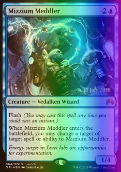 MTG Magic the Gathering Mizzium Meddler (64/58) Magic Origins Promos NM FOIL - Image 1