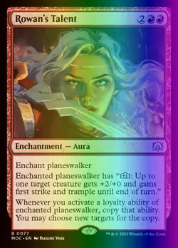 MTG Rowan's Talent (77/542) March of the Machine Commander NM FOIL - Image 1