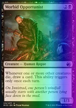 MTG Morbid Opportunist (113/553) Innistrad Midnight Hunt LP FOIL - Image 1