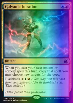 MTG Galvanic Iteration (224/553) Innistrad Midnight Hunt LP FOIL - Image 1
