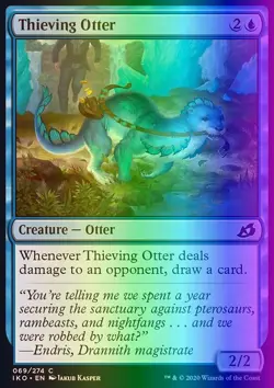 MTG Magic the Gathering Thieving Otter (69/434) Ikoria Lair of Behemoths LP FOIL - Image 1