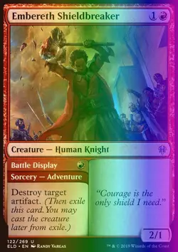 MTG Embereth Shieldbreaker (122/533) Throne of Eldraine LP FOIL - Image 1