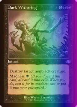 MTG Dark Withering (301/521) Dominaria Remastered NM FOIL- Retro - Image 1