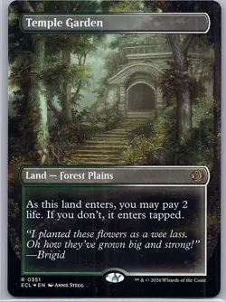 MTG Lorwyn Eclipsed Temple Garden Borderless Foil 351 Shock Land NM - Image 1