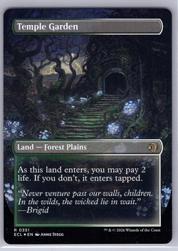 MTG Lorwyn Eclipsed Temple Garden Borderless Foil 351 Shock Land NM - Image 2