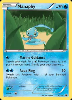 Pokemon Manaphy (XY190/211) XY Black Star Promos LP HOLO - Image 1