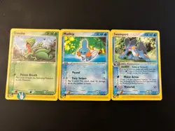Pokemon EX Ruby & Sapphire Lot - Treecko, Mudkip, Swampert, Trainer, Energy x7 - Image 1
