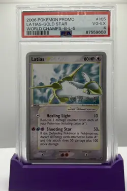 Rare Pokemon LATIAS Gold Star 105/107 | WORLDS | | EX Deoxys | 2005 | PSA Graded - Image 2