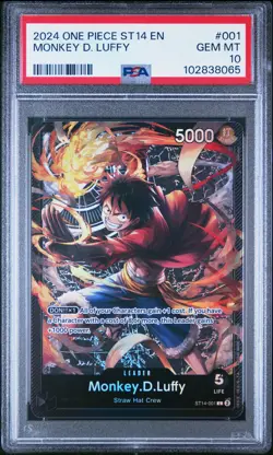 2024 ONE PIECE STARTER DECK ST14-3D2Y #001 MONKEY D. LUFFY PSA 10 - Image 1