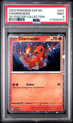 Pokemon - SVP EN-SV Black Star Promo Charmander 151 Poster Coll. 47 2023 PSA 9 - Image 1