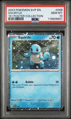 2023 POKEMON SVP EN-SV BLACK STAR PROMO #048 SQUIRTLE 151 POSTER COLL. - PSA 10 - Image 1