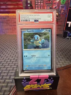 2023 POKEMON SVP EN-SV BLACK STAR PROMO 151 POSTER COLL #048 SQUIRTLE PSA 9 - Image 1