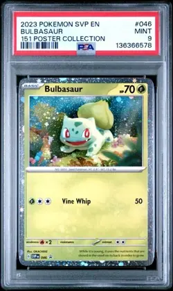 2023 POKEMON SVP EN-SV BLACK STAR PROMO 151 POSTER COLL #046 BULBASAUR PSA 9 - Image 1