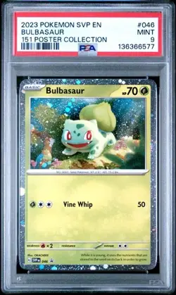 2023 POKEMON SVP EN-SV BLACK STAR PROMO 151 POSTER COLL #046 BULBASAUR PSA 9 - Image 1
