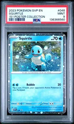 2023 POKEMON SVP EN-SV BLACK STAR PROMO 151 POSTER COLL #048 SQUIRTLE PSA 9 - Image 1