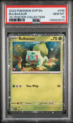 2023 POKEMON SVP EN-SV BLACK STAR PROMO 151 POSTER COLL #046 BULBASAUR PSA 10 - Image 1