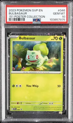 2023 POKEMON SVP EN-SV BLACK STAR PROMO 151 POSTER COLL #046 BULBASAUR PSA 10 - Image 1