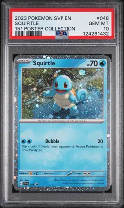 2023 POKEMON SVP EN-SV BLACK STAR PROMO 151 POSTER COLL #048 SQUIRTLE PSA 10 - Image 1